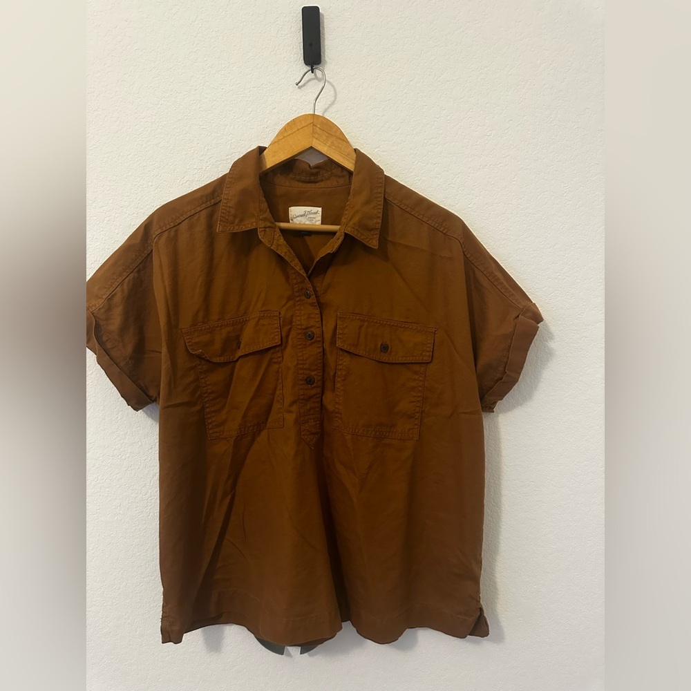 Goodthreads Women's Brown Short Sleeve Top